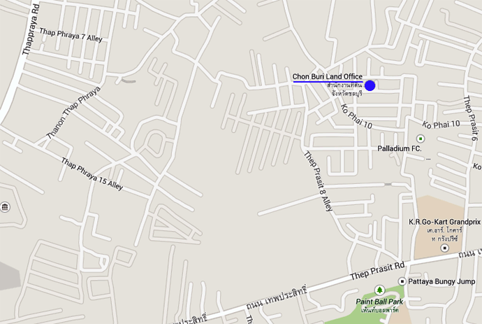 Pattaya Land Office location map