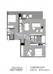 Jomtien Aeras Condominium unit plans - 2-bedroom