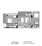 Jomtien Aeras Condominium unit plans - 2-bedroom