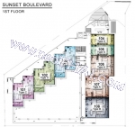 Pratamnak Hill Sunset Boulevard Residence floor plans, building 1